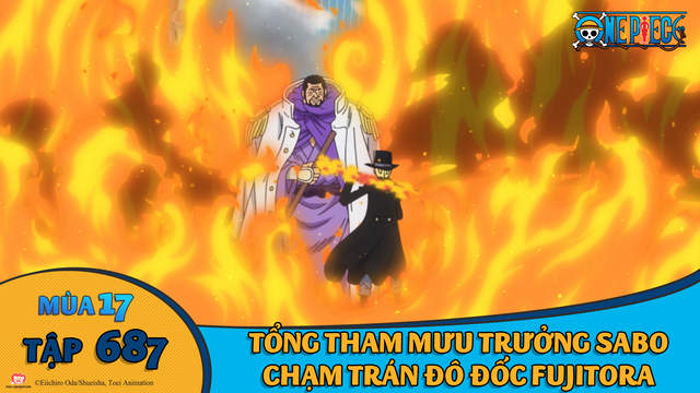 One Piece S17 Tập 687 Tổng Tham Mưu Trưởng Sabo Chạm Tran đo đốc Fujitora Pops